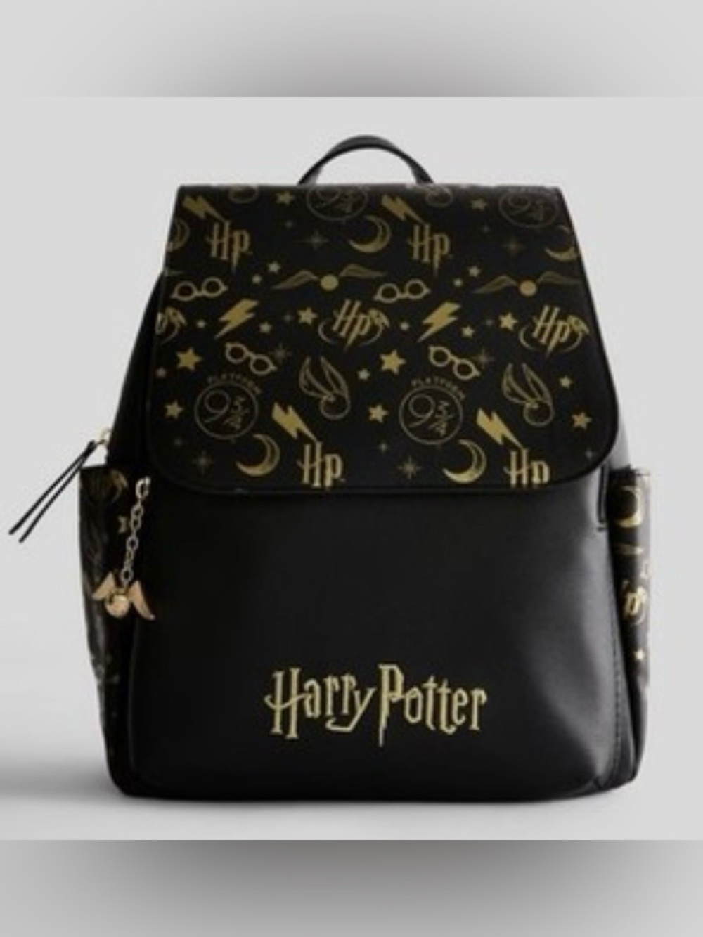 New Primark Black & Gold Harry Potter Themed Backpack